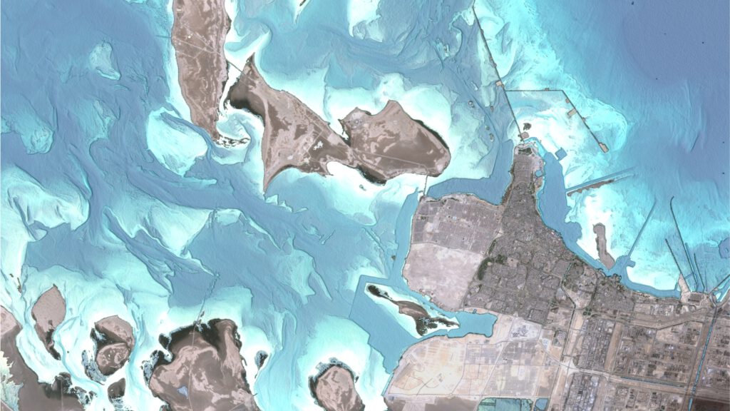 High-res Satellite image of the Saudi Arabian Coastline