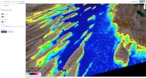SDB-Online - screen capture in RGB of 3 D visual - by the new WebApp by EOMAP