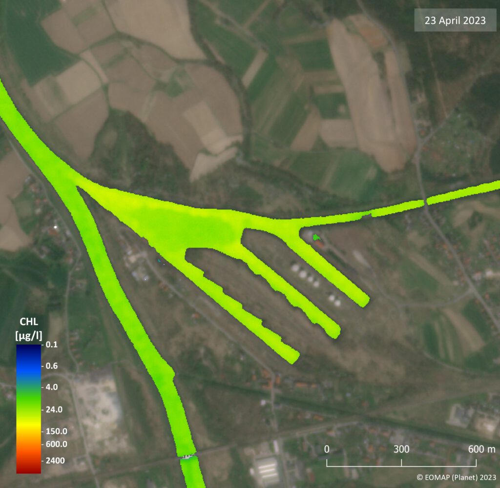 Satellite RGB image of Gliwice channel / Oder river (Poland)