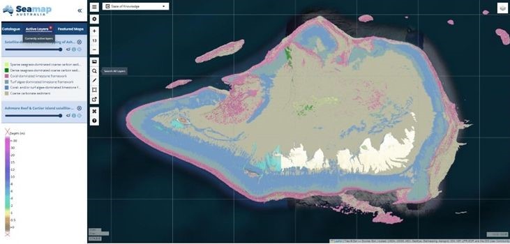Ashmore Island - Satellite-Derived Bathymetry for Australian Parks by EOMAP