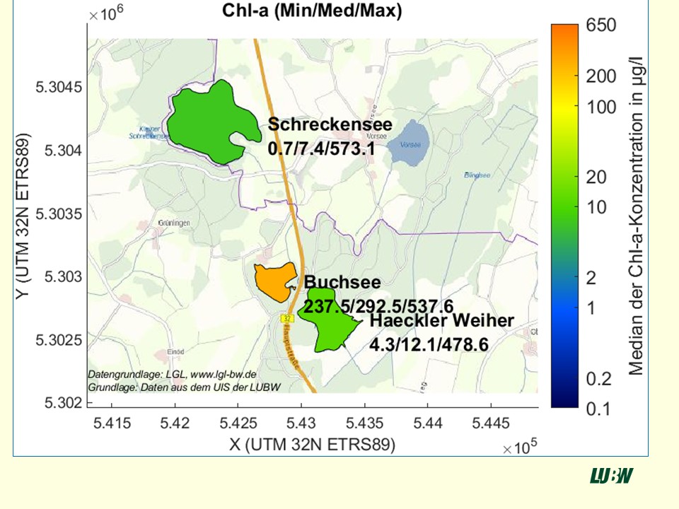 Chl-a concentration in small lakes of Baden-Württemberg