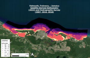 SDB bathymetry map of Falmouth port (Caribbean) 