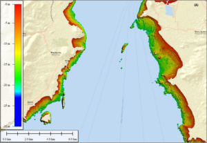 Bathymetry Map of the Paros-Naxos Strait, Greece - one of the use cases of the 4S project