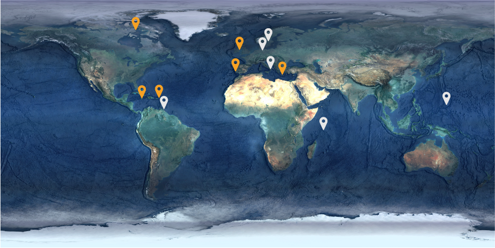 world map - including use cases of the 4S project (Horizon Europe)