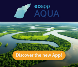 pop up eopapp AQUA - a website pop up inviting to click to the new EOMAP app